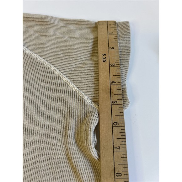 Hard Tail Womens Ribbed Cardigan Sweater Set Khaki Beige V Neck Sz Small READ - Picture 10 of 16
